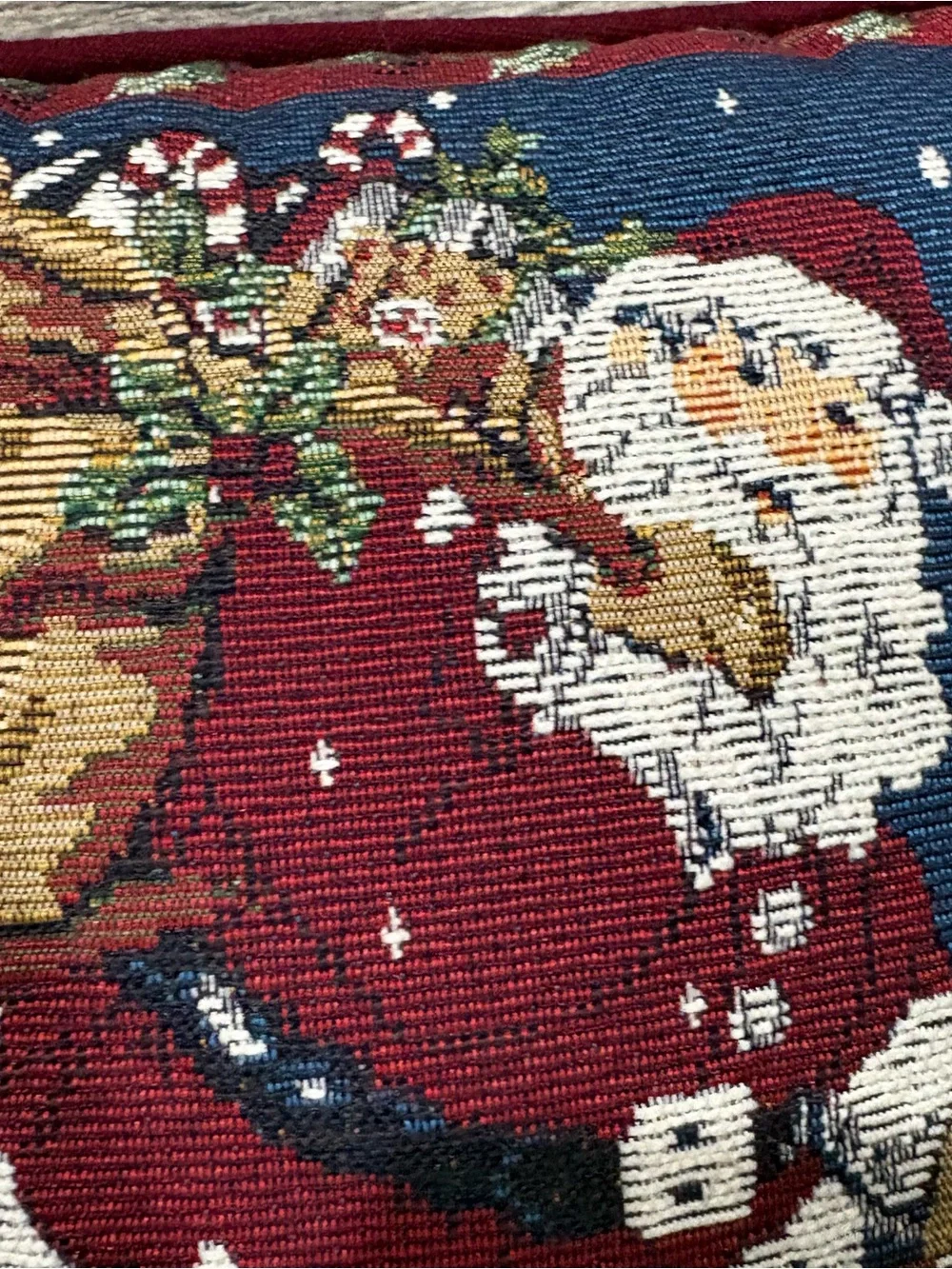 Designers Touch Needlepoint Christmas Pillows Lot Of 2 11” Holiday Santa Snowman